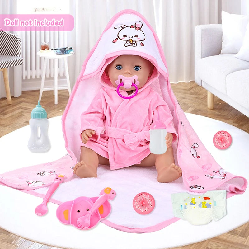 Reborn Doll Holding Blanket Rabbit Pajamas Fit For 18Inch/45Cm Baby Doll Clothes Soothing Realistic Reborns Popular Girl Gift - The Kings Lots