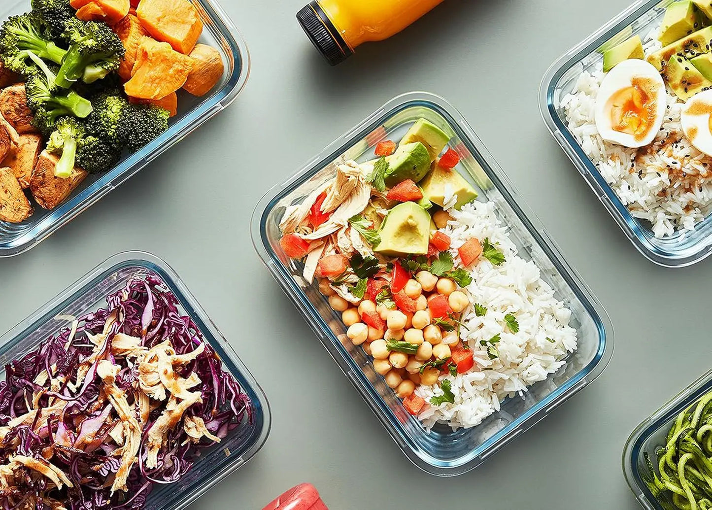 10-Pack Glass Meal Prep Containers W/ Lids For Food Storage