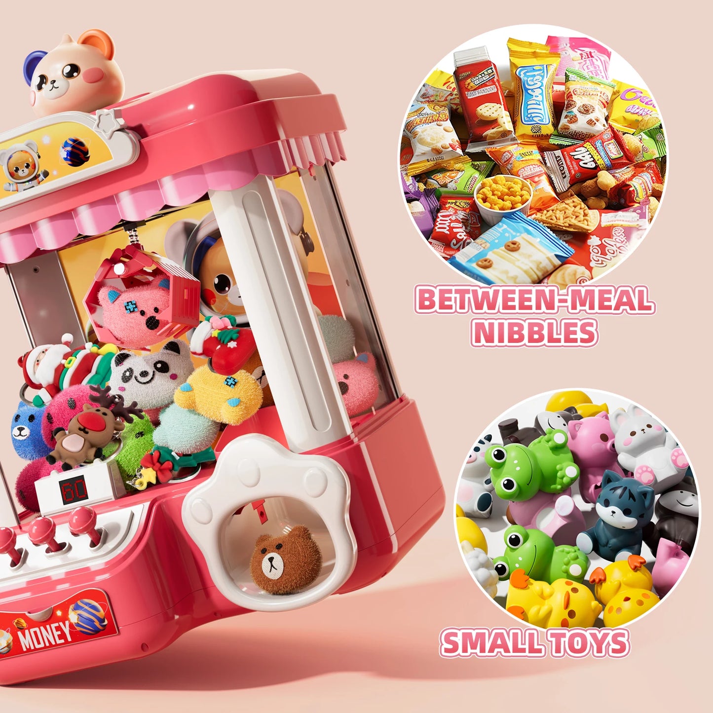 Doll Machine Claw Doll Machine Toys Kids Coin Play Game Mini Clip Doll Toys Machines Interactive Operated Birthday Gift Children - The Kings Lots