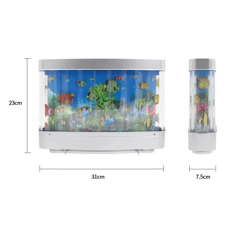 Tropical Fish Tank Lamps Artificial Aquarium Decor Virtual Ocean in Motion Night Light For Children Halloween Christmas Gift Toy - The Kings Lots