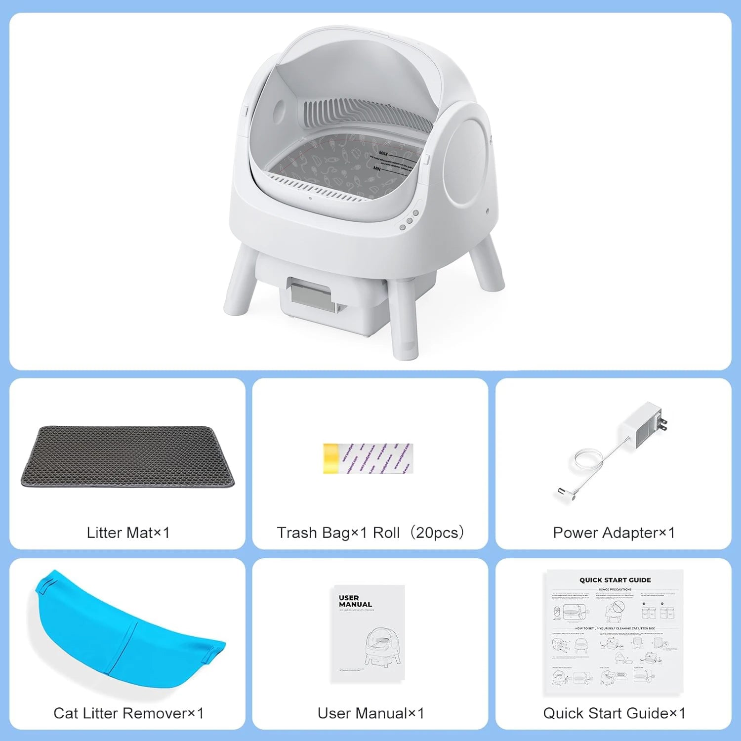 Automatic Litter Box for Multiple Cats with Liners Mat Gift - The Kings Lots