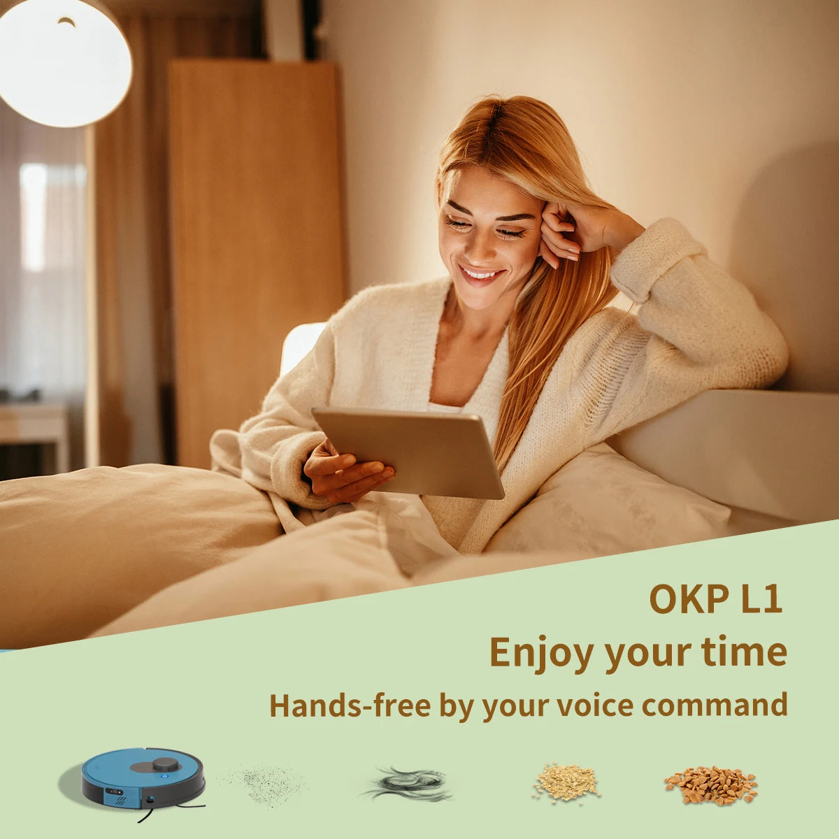 OKP Lidar Robot Vacuum Cleaner 3800Pa Power Suction for Pet Hair and Carpet - The Kings Lots