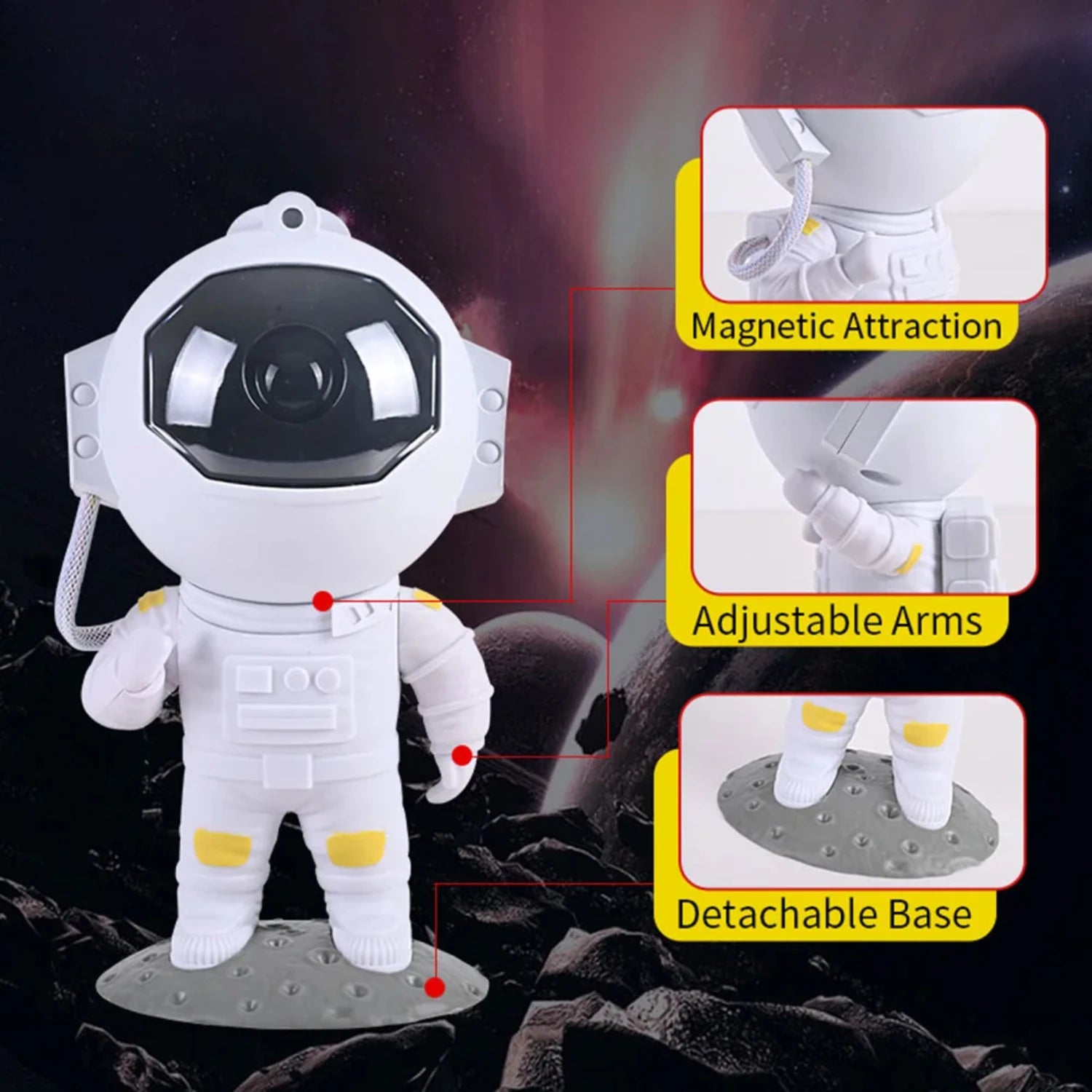Astronaut Projector Starry Nebula LED Night Lamp with Remote Control for Birthday Decoration - The Kings Lots