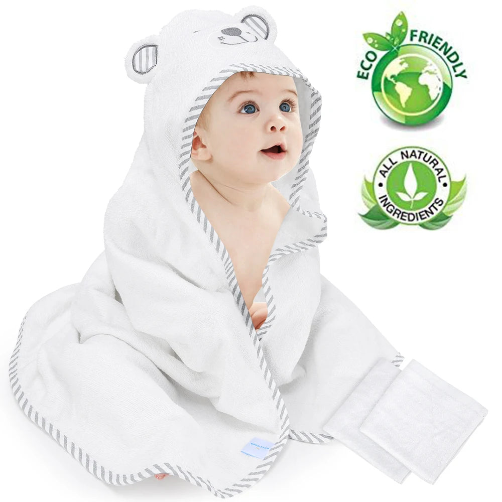 Kisdream Baby Hooded Towel Organic Bamboo Fiber Towel - The Kings Lots