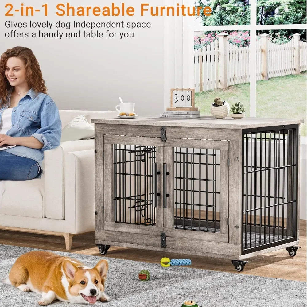 Dog Crate Furniture for Medium Dogs, Indoor Kennel Style