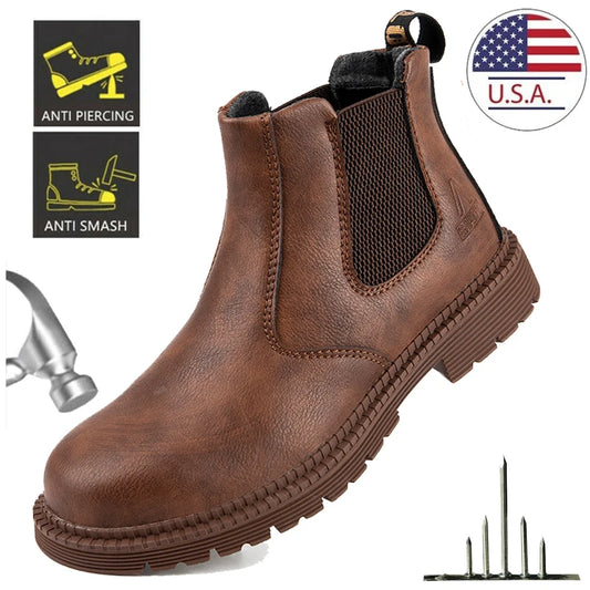 Safety Shoes Men's Work Steel Toe Caps Boots Indestructible - The Kings Lots