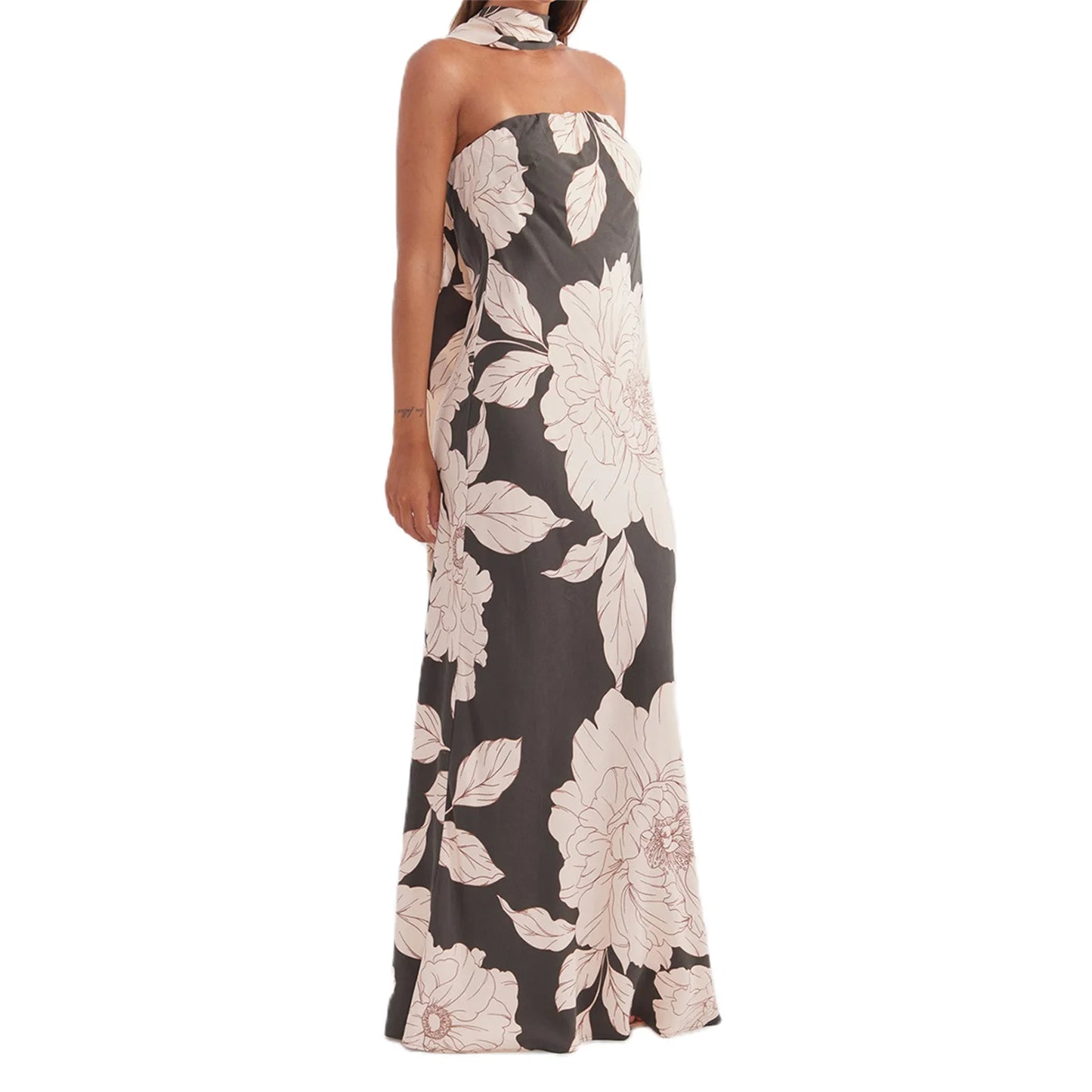 Elegant Off-Shoulder Maxi Dress with Ruffle Detail for Women