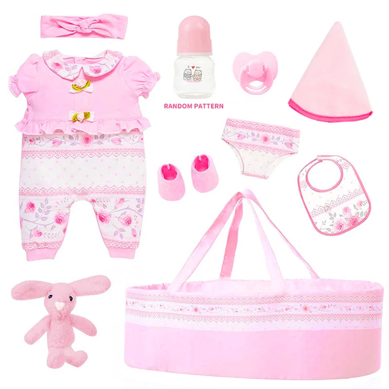 Lovely Pink Series Sleepwear set Doll Accessories Clothes Swimwear Mini Bow Dress For Rebirth Doll 18Inch Baby Doll DIY Toy Gift - The Kings Lots