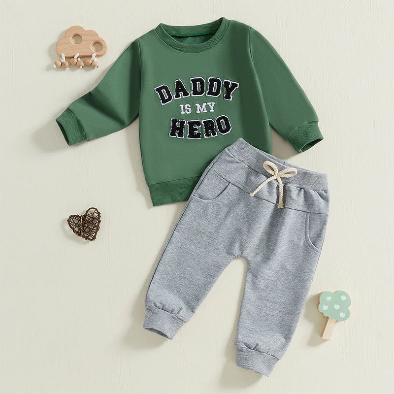 Baby Boys Autumn Clothes Outfits 2Pcs Activewear Set - The Kings Lots