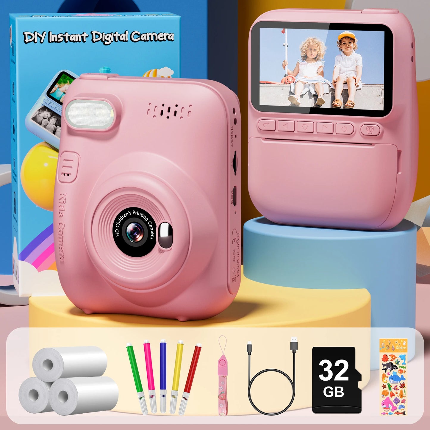 Gofunly Kids Instant Print Camera 3.0 Mini Digital Camera - The Kings Lots