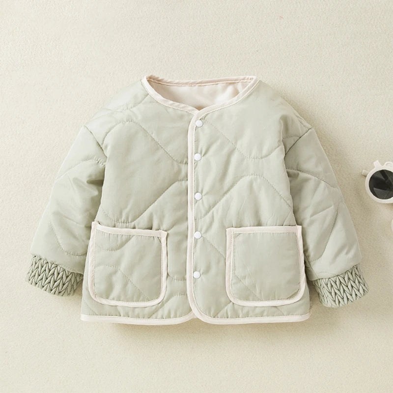 Kids Quilted Puffer Jacket with Hood and Zipper Closure Warm Winter Coat for Boys and Girls Outdoor Outerwear with Pockets - The Kings Lots