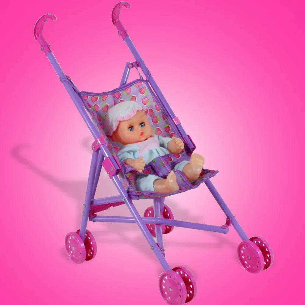 Foldable Baby Stroller for Dolls with 10 Inch Doll Toy Stroller for Baby Dolls for Babies Infants Toddlers Girls Kids