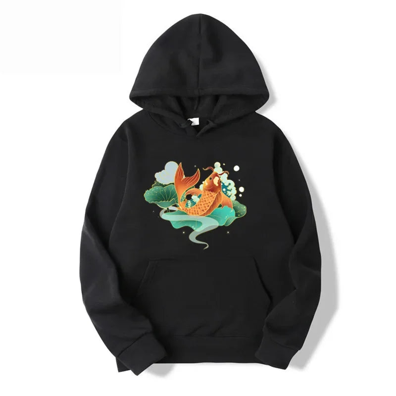New York Print Hoodies Men Women Spring Autumn Loose Fleece Sweatshirts Harajuku Hooded Tops Sport Clothing - The Kings Lots
