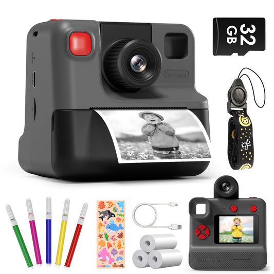 Gofunly Kids Digital Camera Toy 1080P HD Instant Print Camera - The Kings Lots