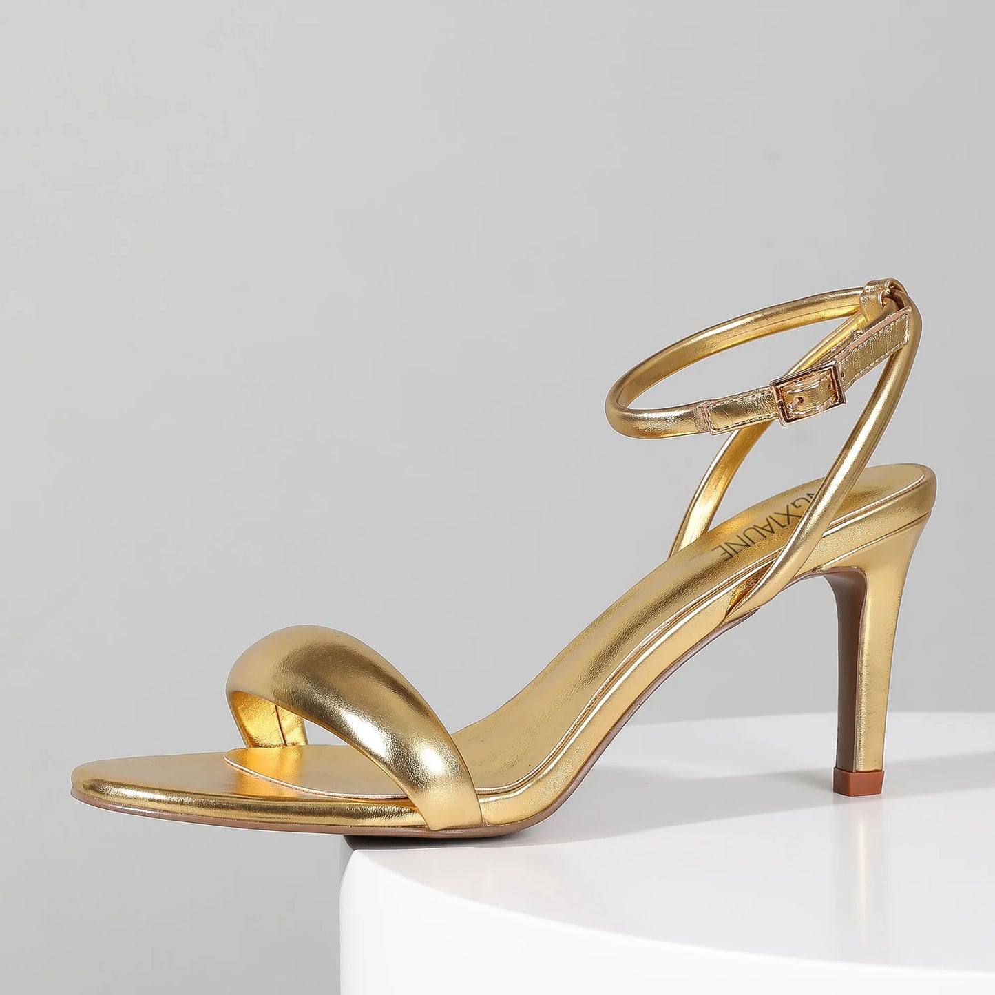 Gold Heels for Women Open Toe Strappy High Heels Sandals - The Kings Lots