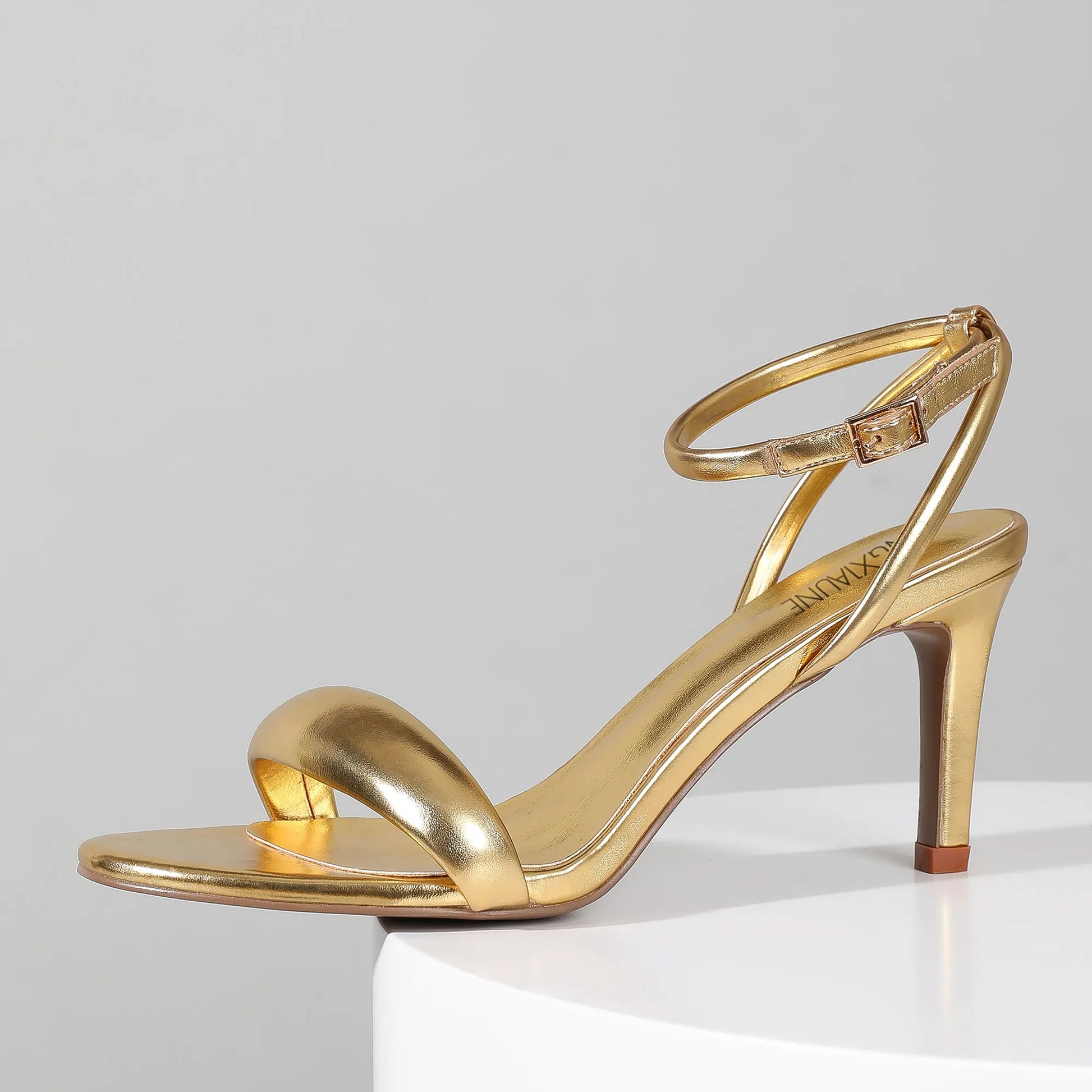 Gold Heels for Women Open Toe Strappy High Heels Sandals - The Kings Lots