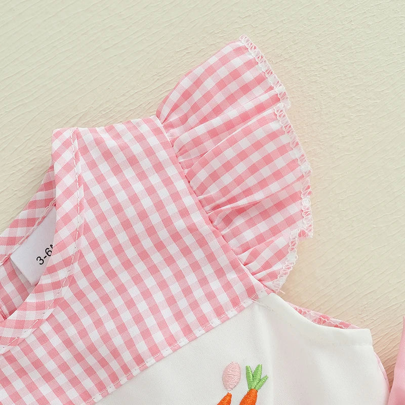 Adorable Toddler Easter Romper with Flutter Sleeves - The Kings Lots