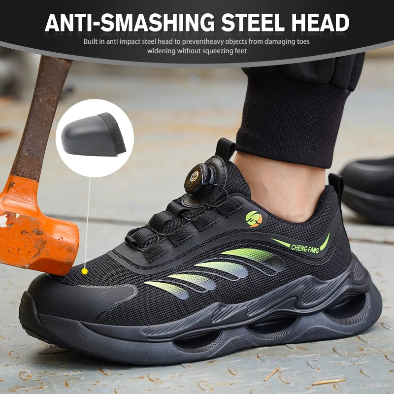 Soft sole lace-free anti-smash and anti-puncture safety shoes - The Kings Lots