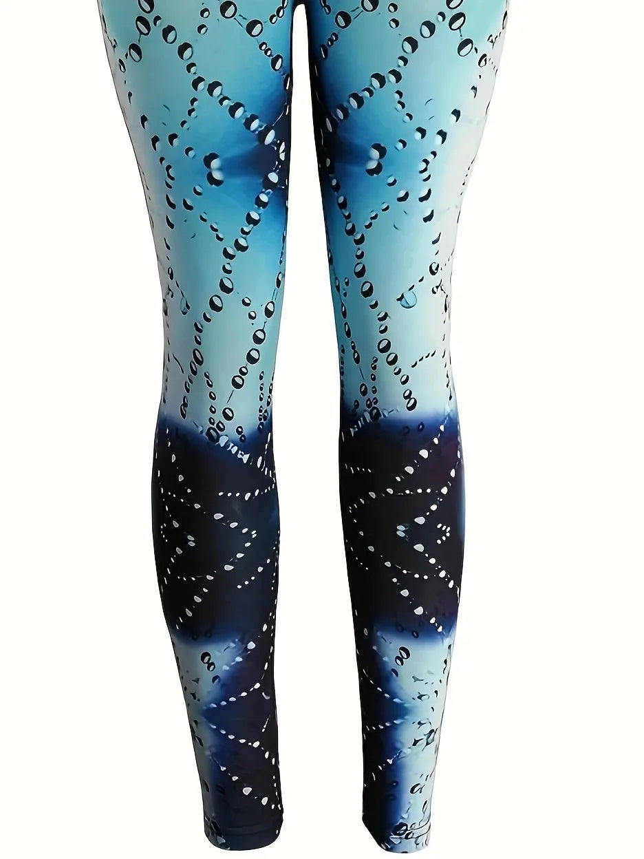 Women's Fashion Allover Print Skinny Leggings High Waist Stretchy