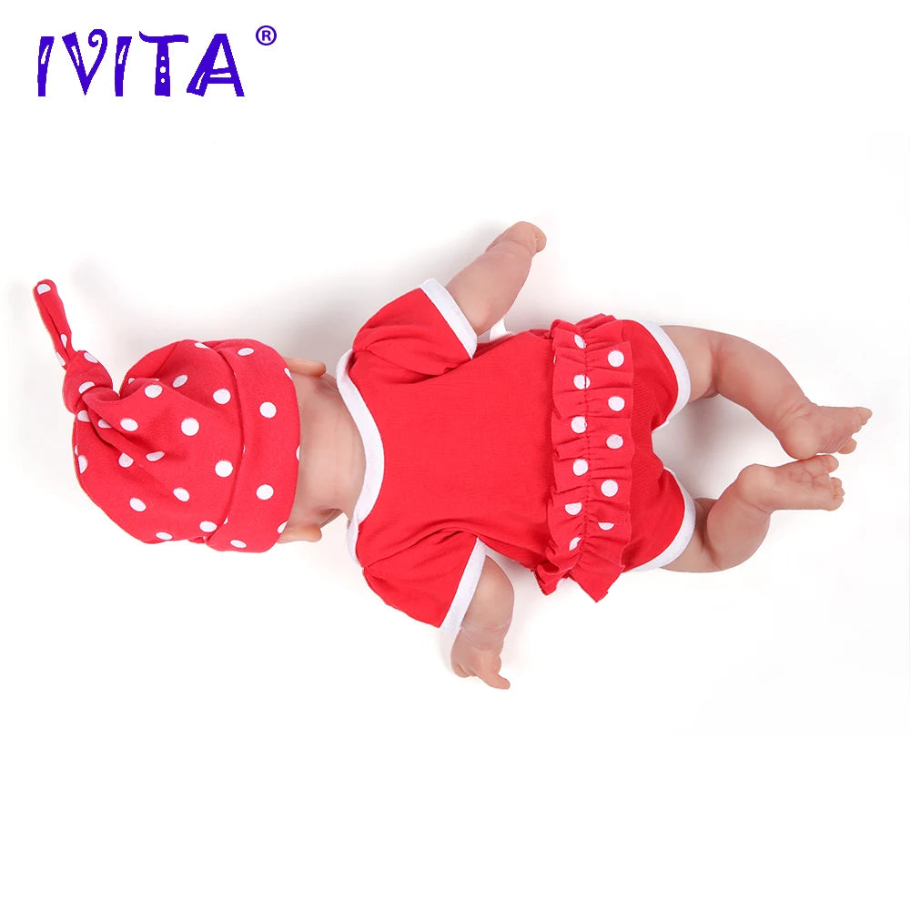 IVITA 14inch 1.65kg Full Body Silicone Bebe Reborn Doll Soft Lifelike Baby DIY Blank Toys Realistic Girl Baby Dolls for Children - The Kings Lots