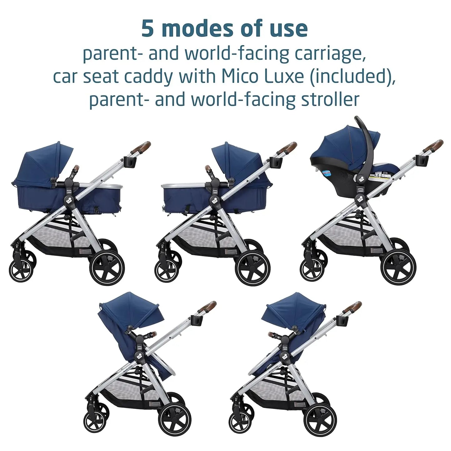5-in-1 Modular - Baby Travel System Car Seat and Stroller, Infant Car Seat and Stroller Combo, Baby Car Seat and Stroller Combo