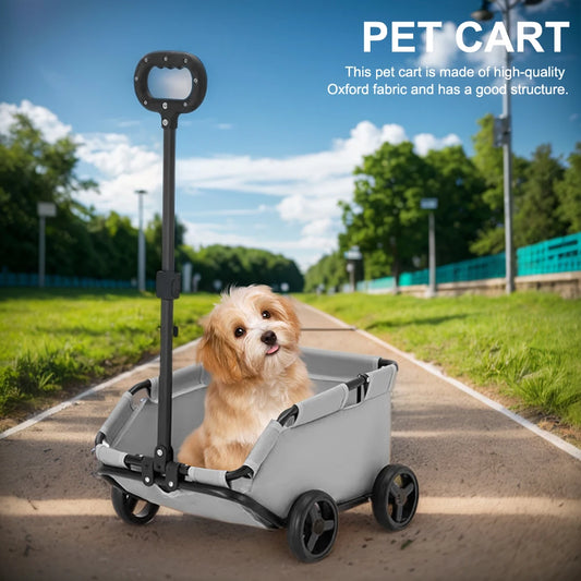 Folding Dog Stroller 4 Wheels Teddy Baby Stroller for Traveling Rolling Cat Carrier Pet Carriage for Travelling Shopping Walking