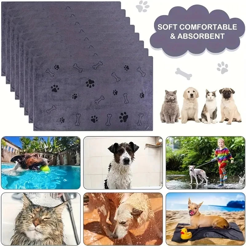 2pcs Soft Microfiber Dog Towels - Quick Dry, Absorbent Pet Bath & Grooming Towels For Dogs Dog Towels Pet Bath Drying Towels Dog - The Kings Lots