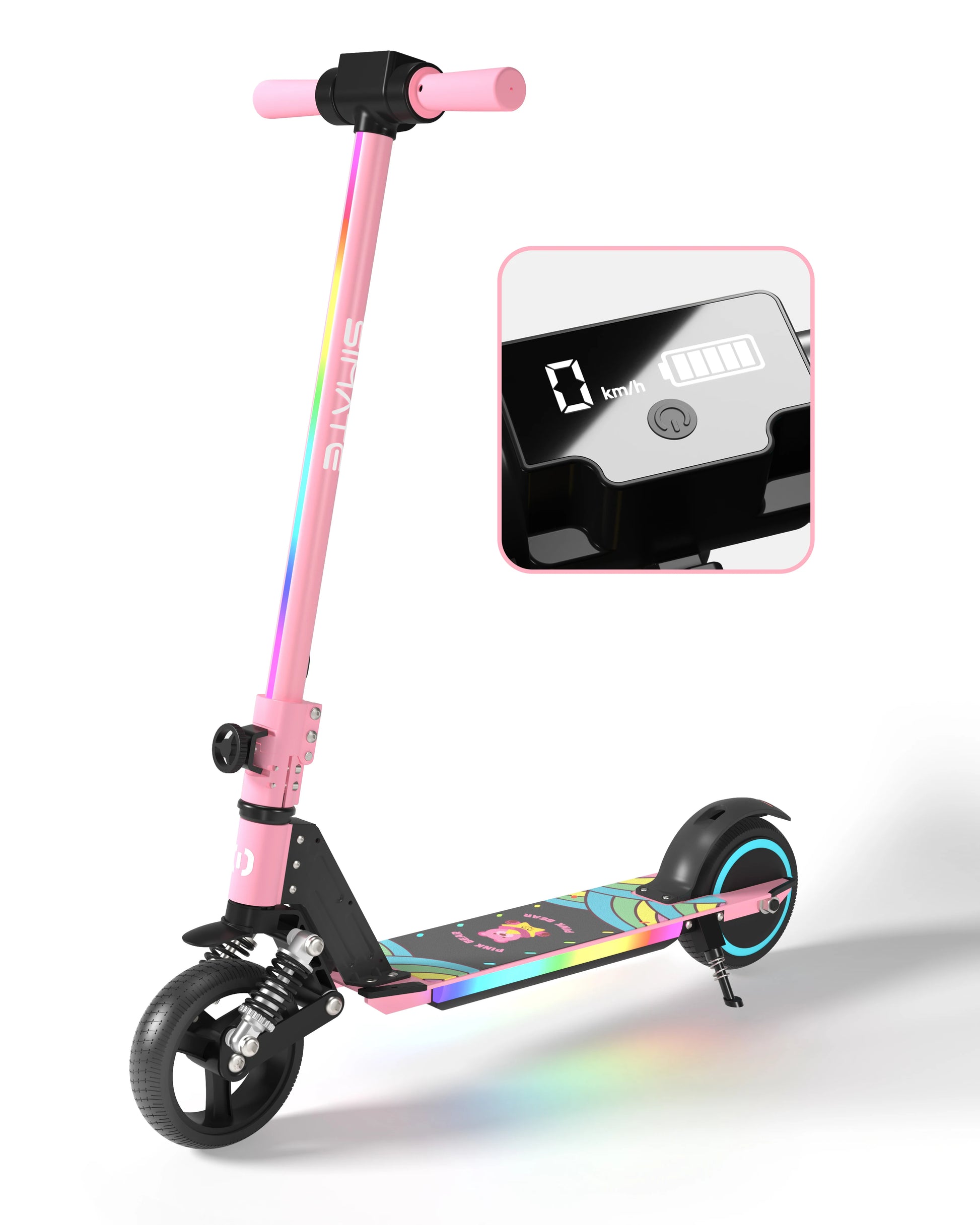 New Version S5 Kids Electric Scooter 24V/2.5Ah Battery 130W Motor Max Speed 14km/h with Suspension 6.5 Inch Tires Max Rang 8KM - The Kings Lots