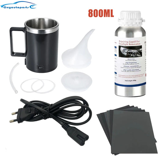Car Headlight Chemical Polishing Kit 800ML Restoration Fluid - The Kings Lots