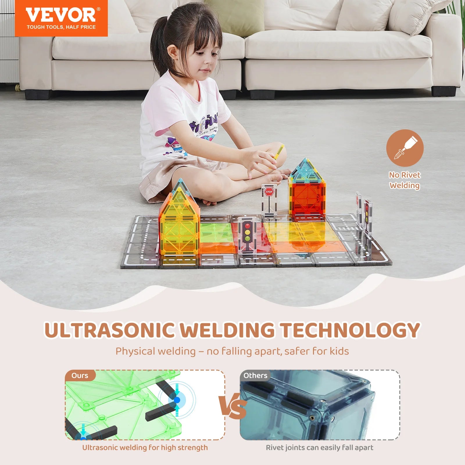 VEVOR 56 PCS Magnetic Tiles Magnet Building Blocks Set - The Kings Lots
