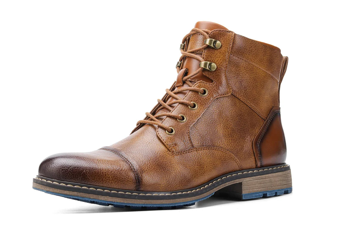 Size 8-13 Retro Men Boots 2025 Fashion Comfortable Spring Leather Boots - The Kings Lots