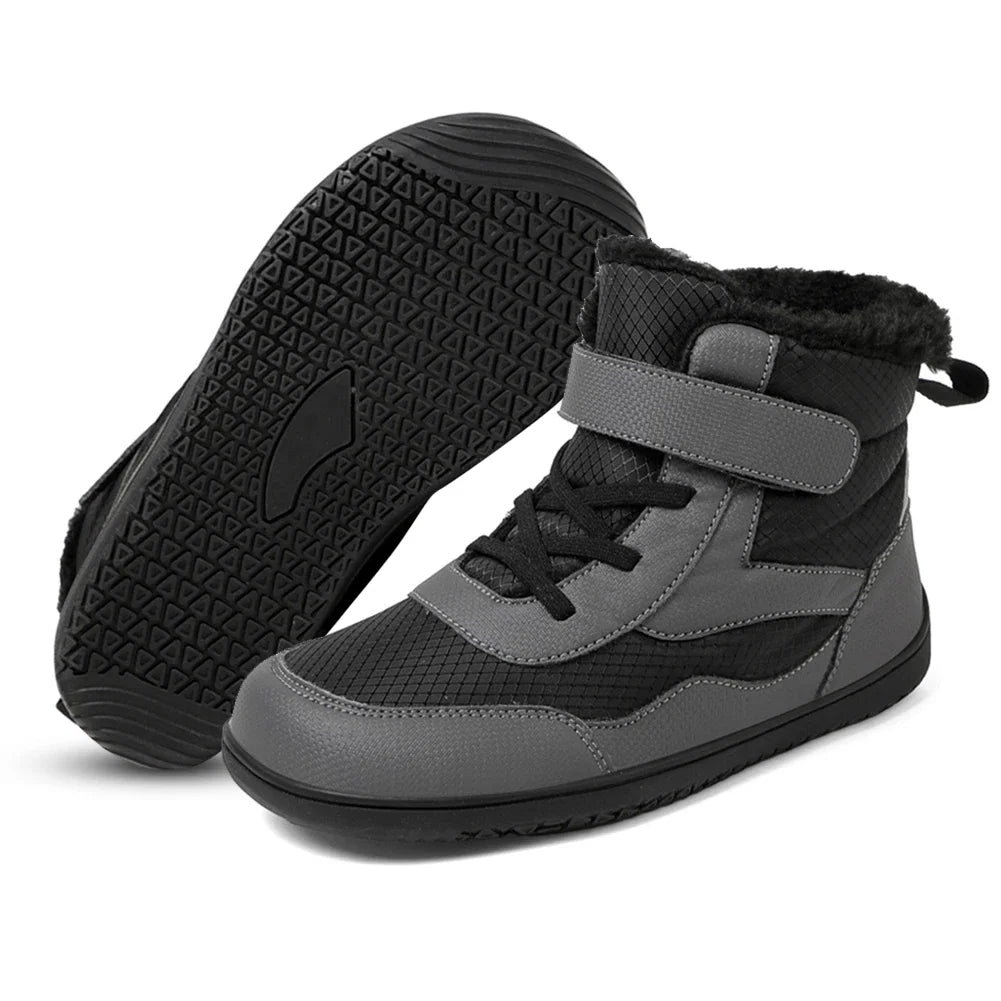 Kid's Snow Boots Children's Outdoor Wide Toe Barefoot Shoes Warm Waterproof Winter Boots High-top Velvet Boot Size 25-35 - The Kings Lots