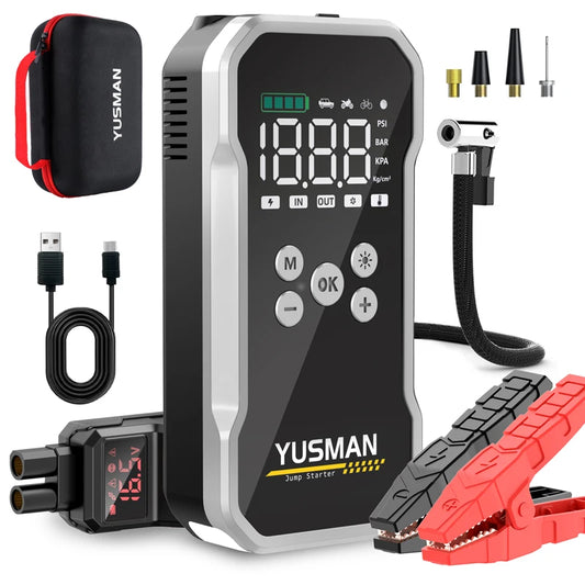 YUSMAN Car Jump Starter 150PSI Air Compressor 12V Inflator - The Kings Lots