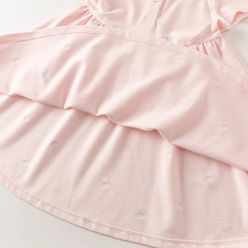 Dave Bella Short Sleeve Children Dresses Cute Print Polo Dress - The Kings Lots