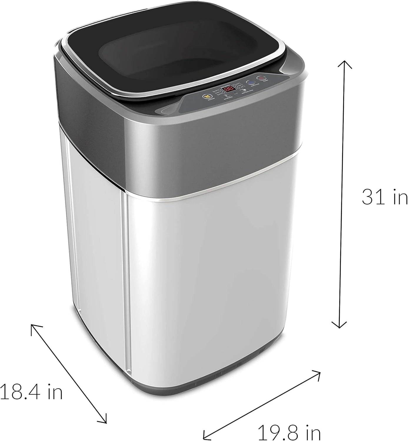 1.0 Cu. Ft. Portable Clothes Washer with 7-lb Load Capacity Silver & Chrome