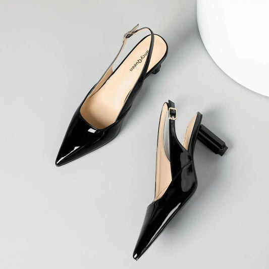 Slingback Heels Kitten Heel for Women Pumps Fashionable Shoes - The Kings Lots