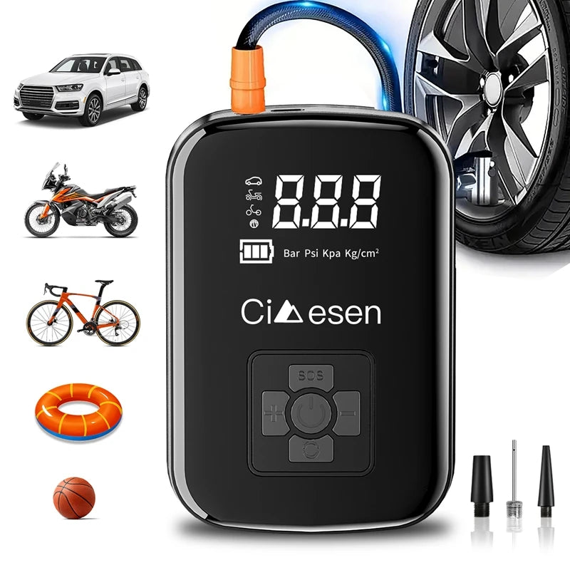 1pc Car Wireless Air Pump 150PSI Portable Tire Inflator - The Kings Lots