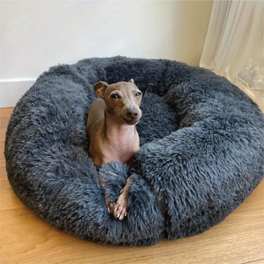 50-100cm Calming Donut Bed For Dog and Cat Plush Bed