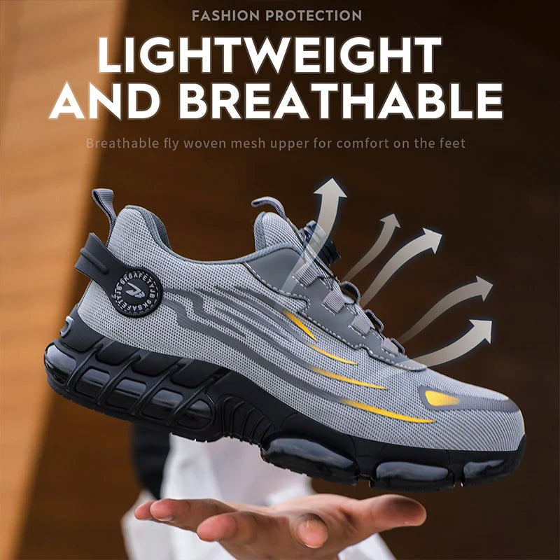 Breathable lace-free soft sole comfortable anti-smash anti-puncture labour insurance shoes - The Kings Lots