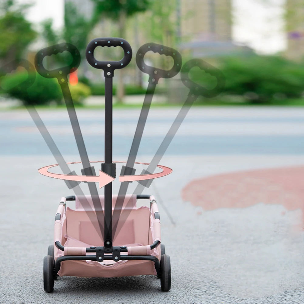 Folding Dog Stroller 4 Wheels Teddy Baby Stroller for Traveling Rolling Cat Carrier Pet Carriage for Travelling Shopping Walking