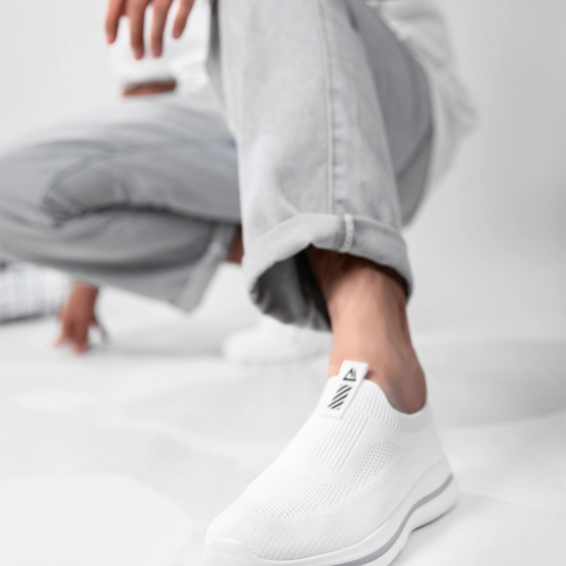Men White Sneakers Walking Shoes Slip On Lightweight 1239 - The Kings Lots