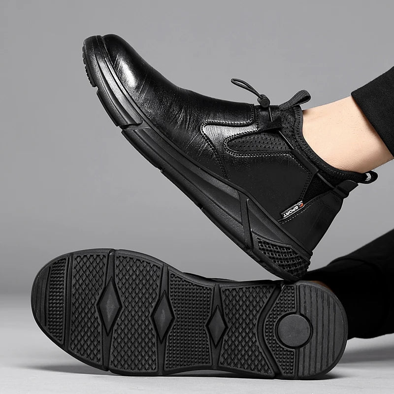 Steel Toe Waterproof Work Boots Puncture-Resistant Work Boots Indestructible Shoes Outdoor Slip-Proof for Oil Rig & Mining Black - The Kings Lots
