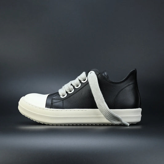 Men Shoe Black Canvas Low Top Women Sneaker OwensQuality - The Kings Lots