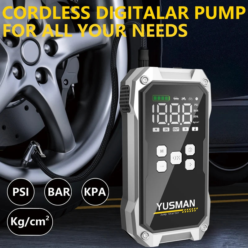YUSMAN Car Jump Starter 150PSI Air Compressor 12V Inflator - The Kings Lots
