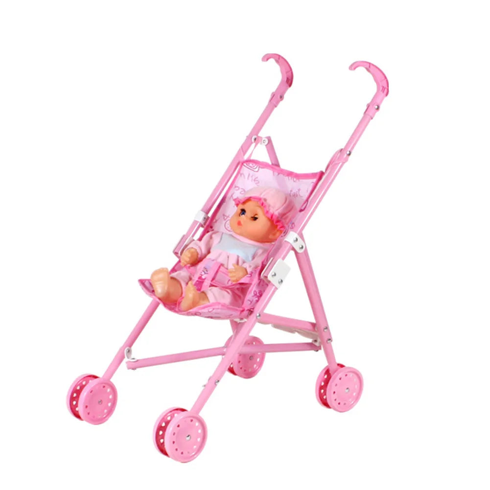 Foldable Baby Stroller for Dolls with 10 Inch Doll Toy Stroller for Baby Dolls for Babies Infants Toddlers Girls Kids