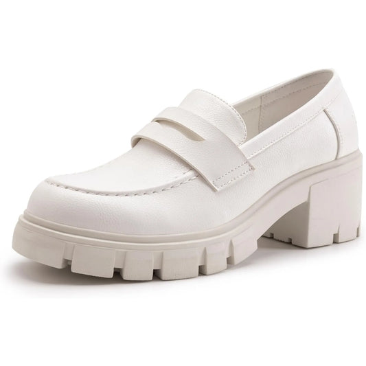 Women's Platform Chunky Loafers Comfortable Slip on Lug Sole - The Kings Lots