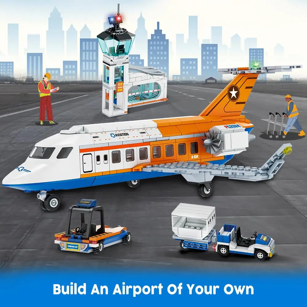 HOGOKIDS City Passenger Airplane Building Set STEM 3 in 1 Toy - The Kings Lots