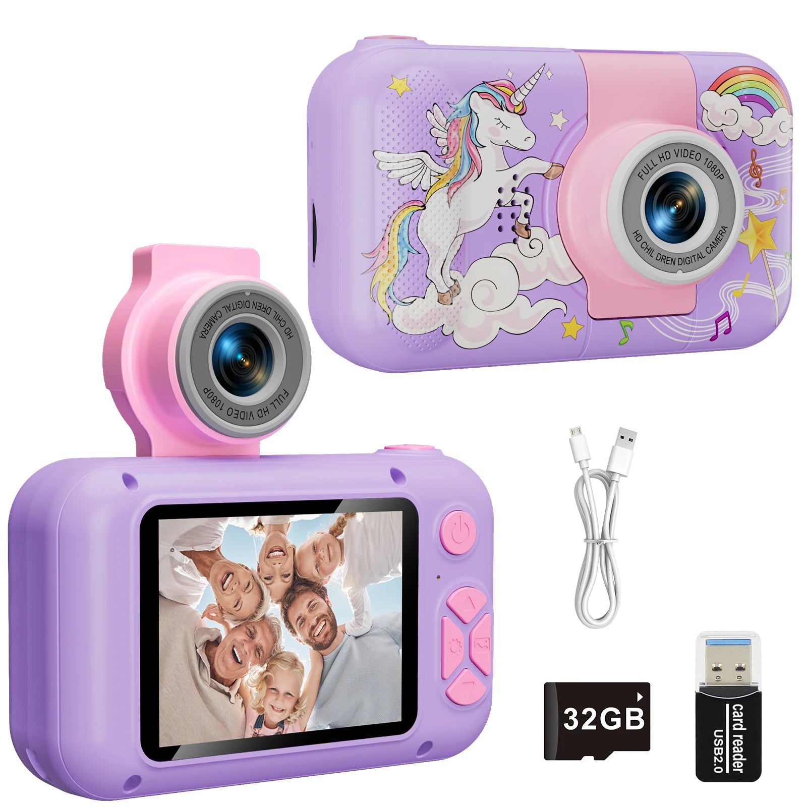 Kids Camera ARNSSIEN 180° Flip Lens Digital Camera for Kids - The Kings Lots