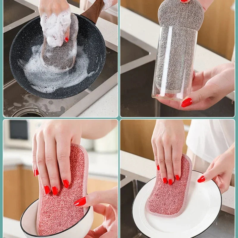 Dishwashing Sponge Block Kitchen Non-stick Oil Brush Pad