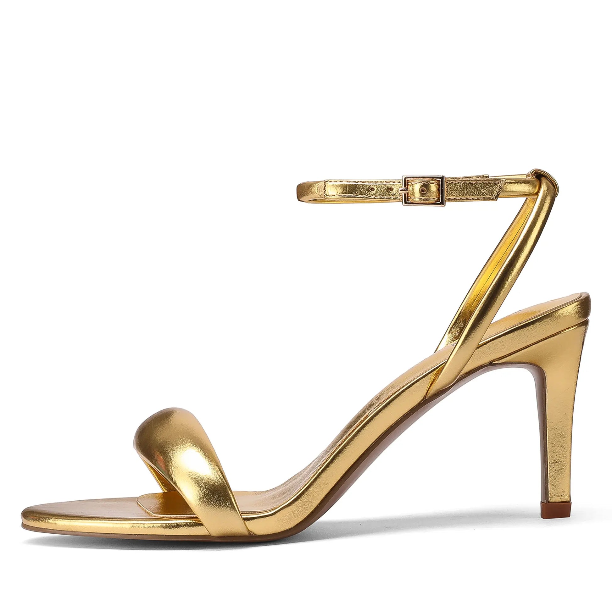Gold Heels for Women Open Toe Strappy High Heels Sandals - The Kings Lots